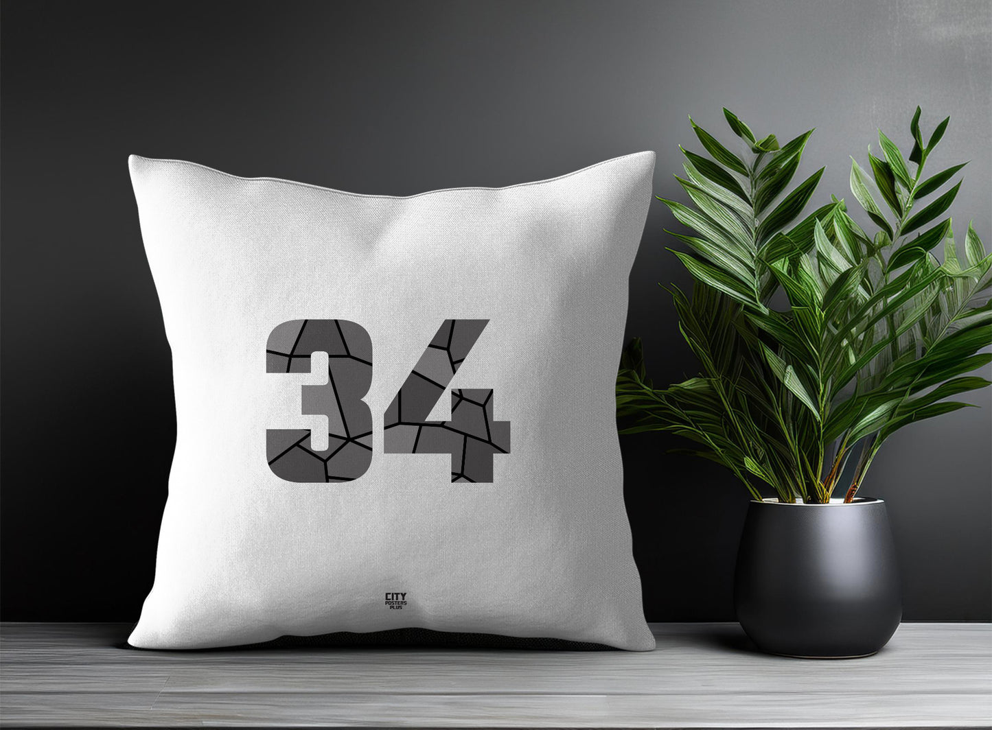 Print Deliver Plus 34 Number Square & Rectangle Pillow Cases | Modern Numeric Throw Pillow Covers 