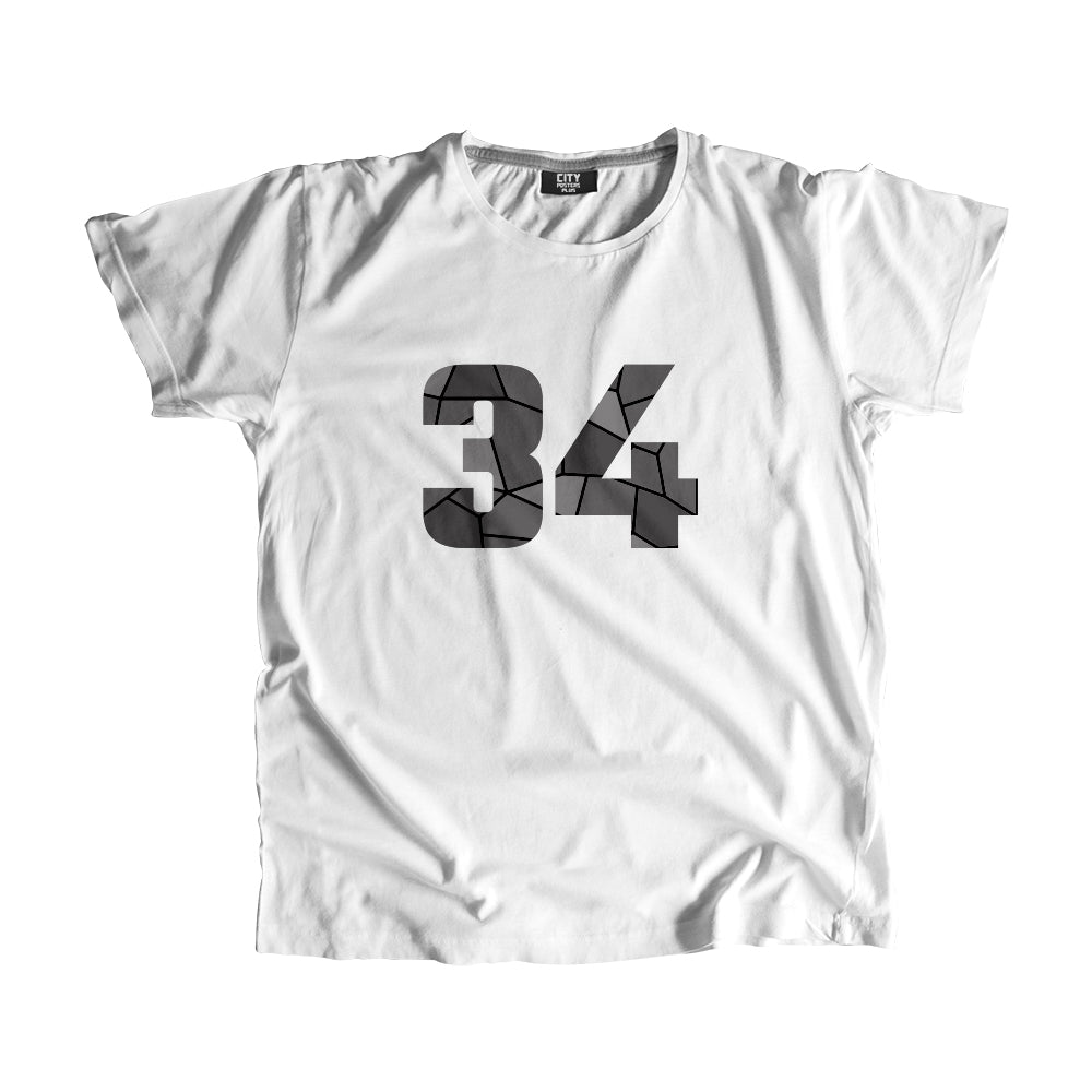 34 Number Men Unisex T-Shirt (White)