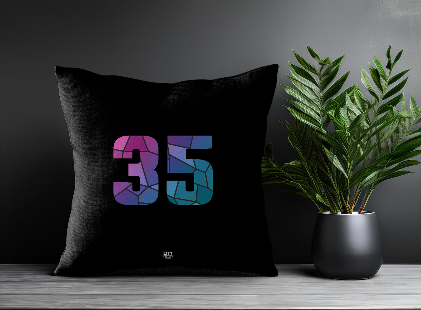 Print Deliver Plus 35 Number Square & Rectangle Pillow Cases | Modern Numeric Throw Pillow Covers 
