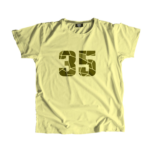 35 Number Men Unisex T-Shirt (Butter Yellow)