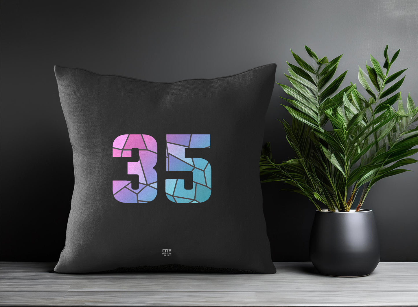 Print Deliver Plus 35 Number Square & Rectangle Pillow Cases | Modern Numeric Throw Pillow Covers 