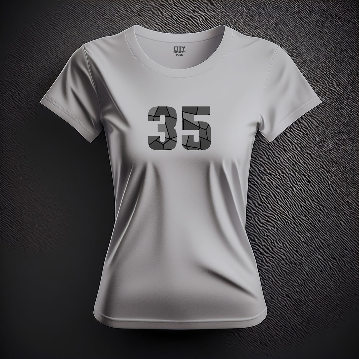 35 Number Women T-Shirt (Melange Grey)