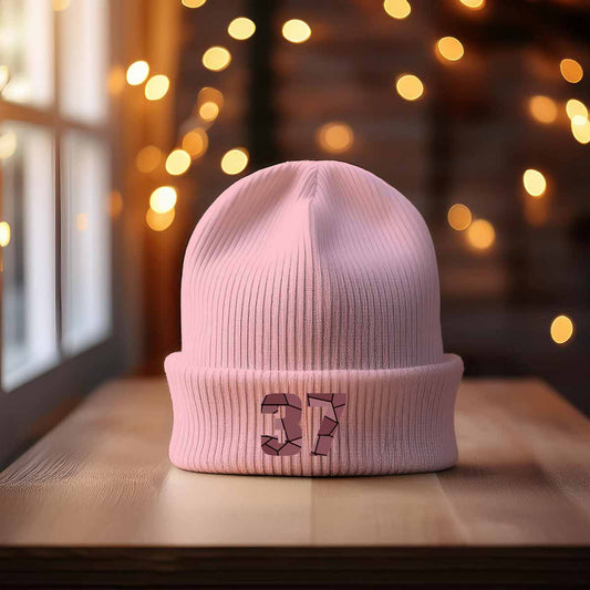 Beanies Plus 37 Number Beanie | Modern Numeric Knit Winter Hat 