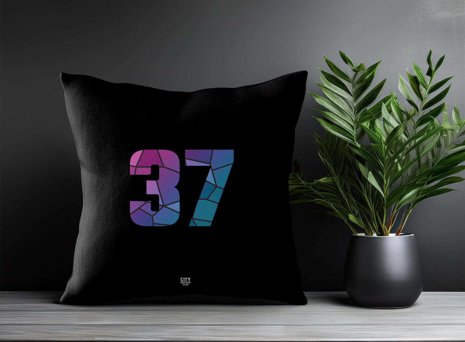 Print Deliver Plus 37 Number Square & Rectangle Pillow Cases | Modern Numeric Throw Pillow Covers 