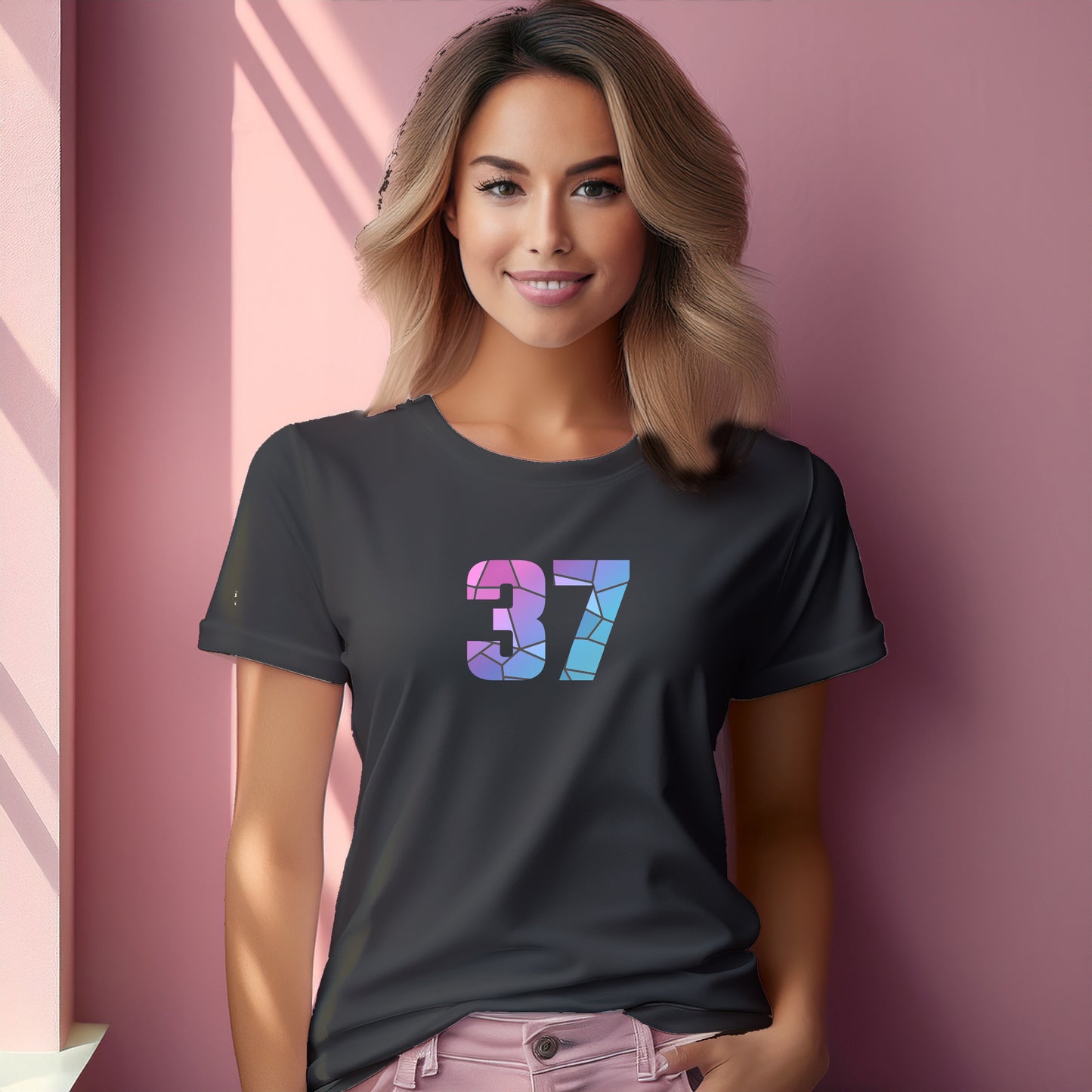 37 Number Women T-Shirt (Charcoal Grey)