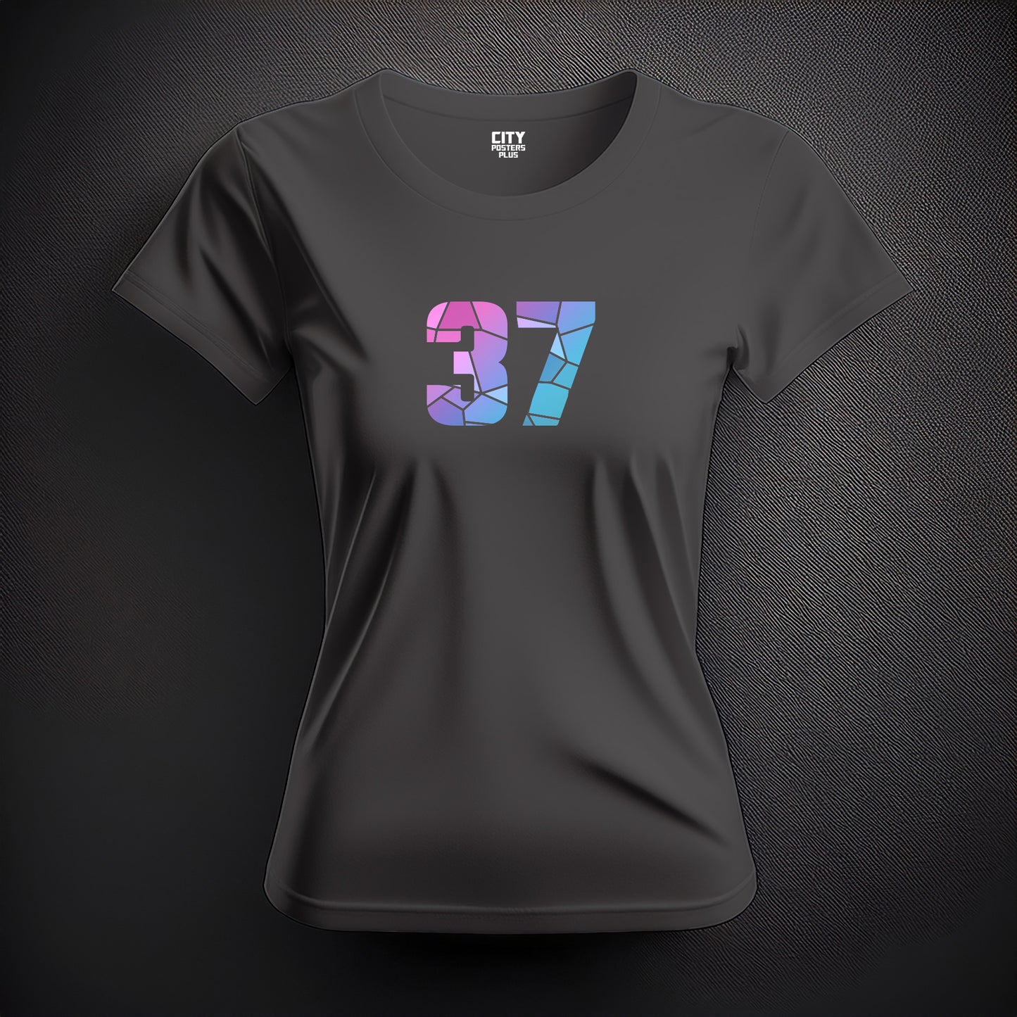 37 Number Women T-Shirt (Charcoal Grey)