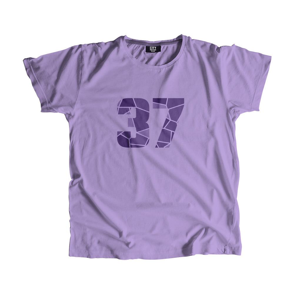 37 Number Men Unisex T-Shirt (Iris Lavender)