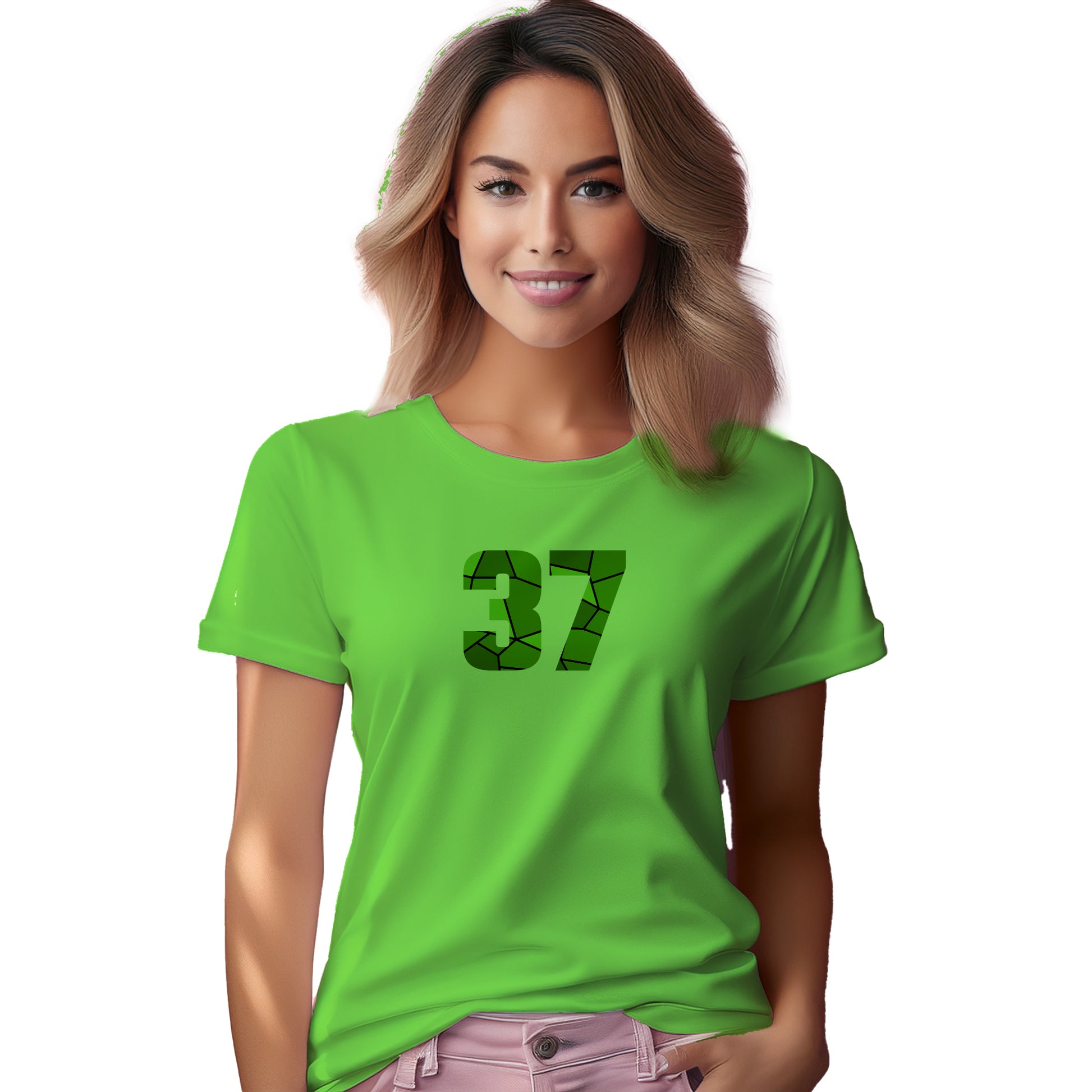 37 Number Women T-Shirt (Liril Green)