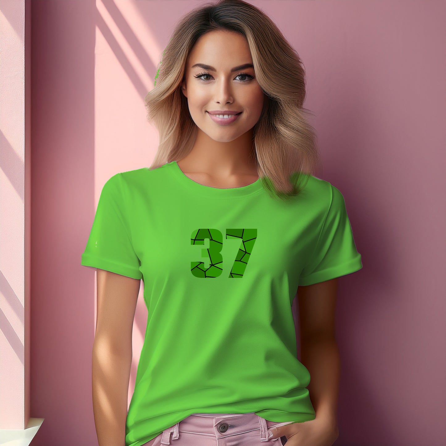37 Number Women T-Shirt (Liril Green)