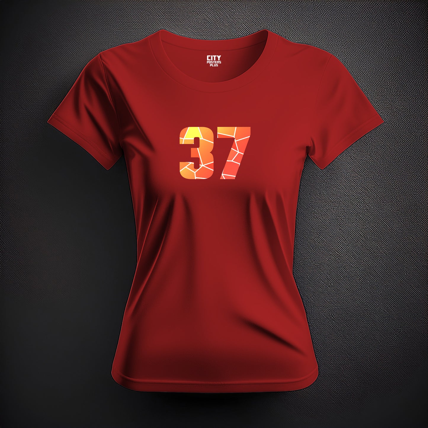 37 Number Women T-Shirt (Red)