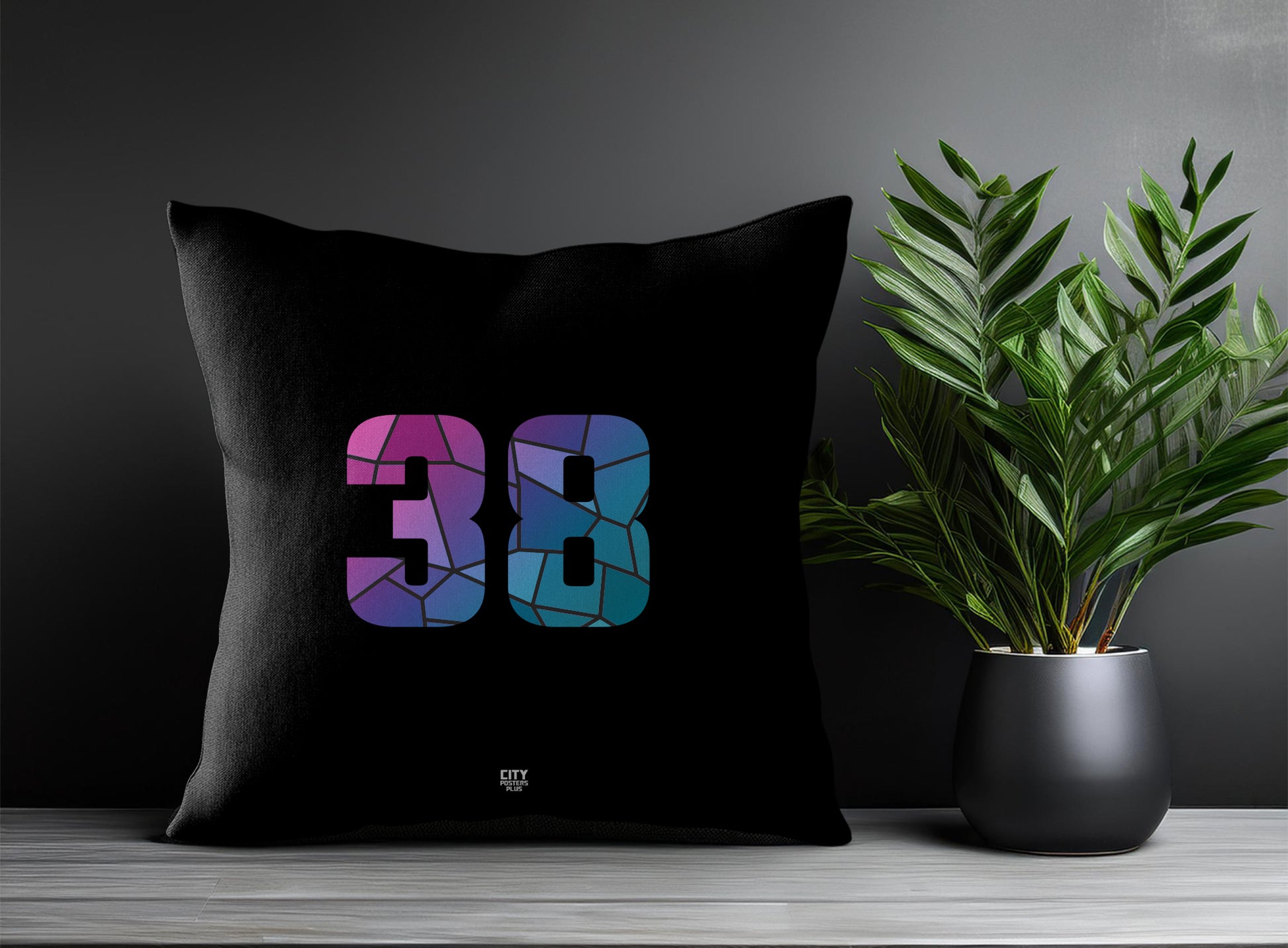 Print Deliver Plus 38 Number Square & Rectangle Pillow Cases | Modern Numeric Throw Pillow Covers 