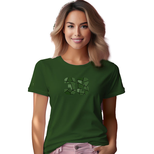 38 Number Women T-Shirt (Olive Green)