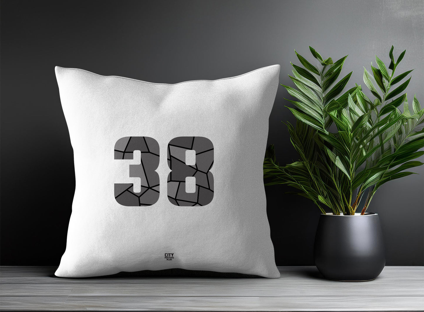 Print Deliver Plus 38 Number Square & Rectangle Pillow Cases | Modern Numeric Throw Pillow Covers 