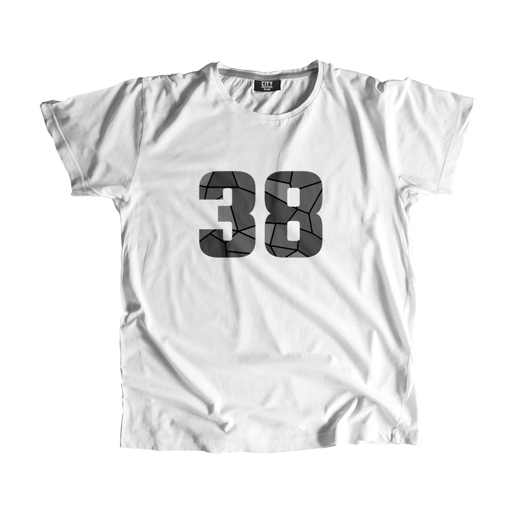 38 Number Men Unisex T-Shirt (White)