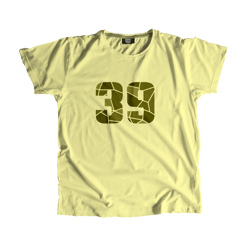 39 Number Men Unisex T-Shirt (Butter Yellow)