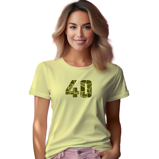 40 Number Women T-Shirt (Butter Yellow)