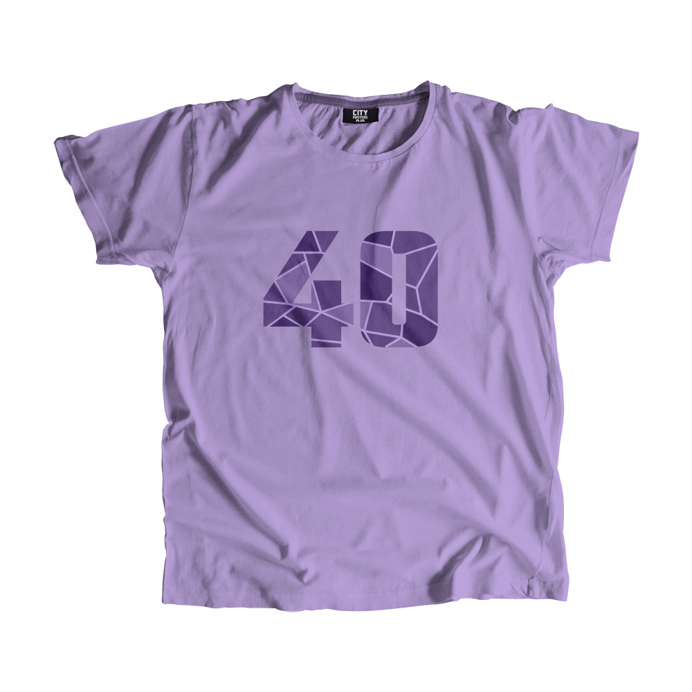 40 Number Men Unisex T-Shirt (Iris Lavender)