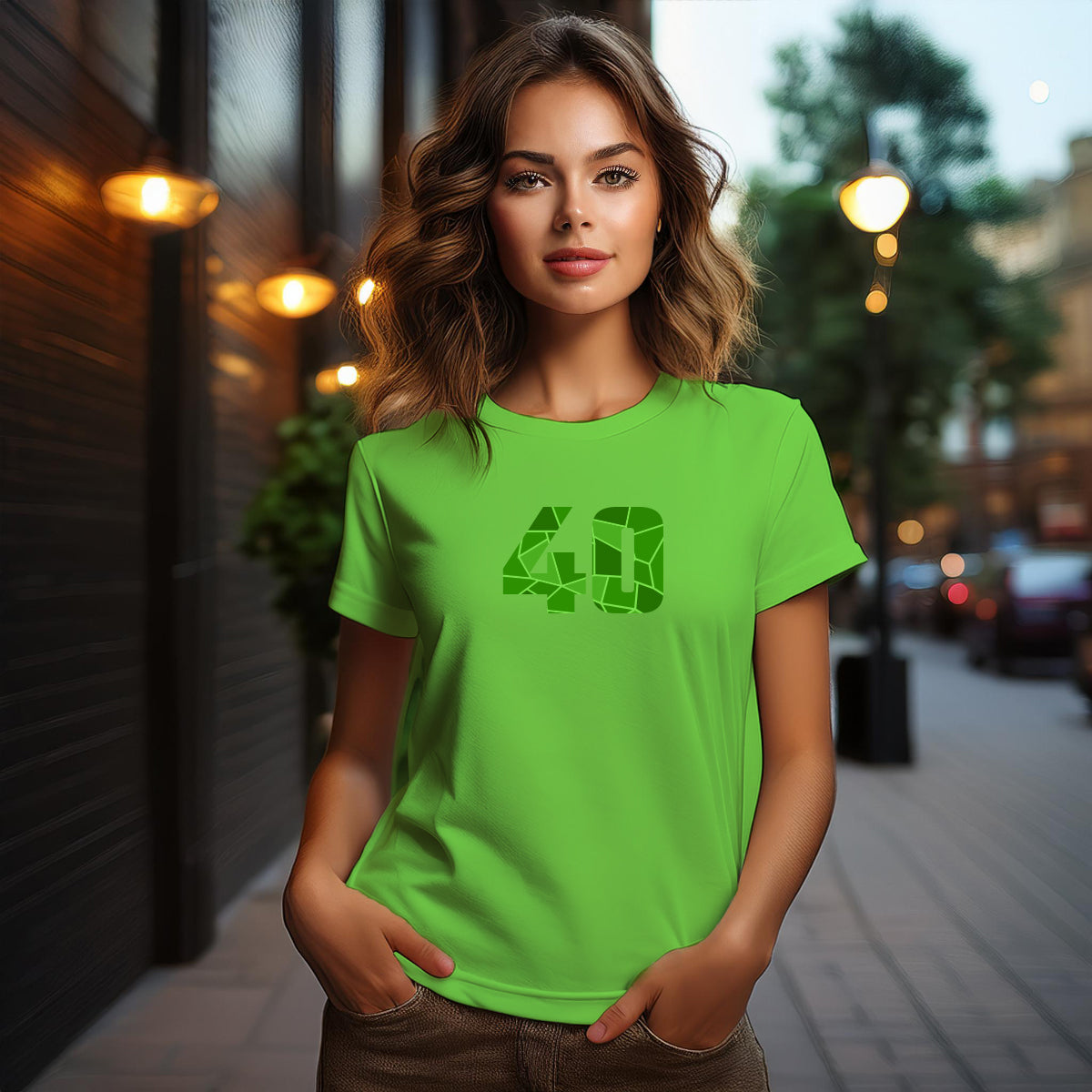 40 Number Women T-Shirt (Liril Green)