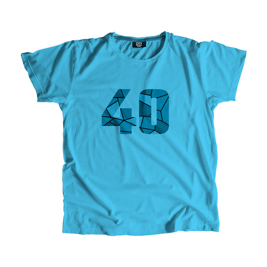 40 Number Men Unisex T-Shirt (Sky Blue)