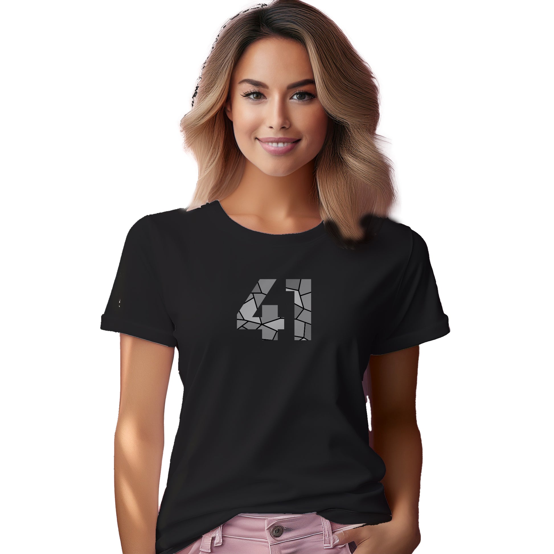 41 Number Women T-Shirt (Black)