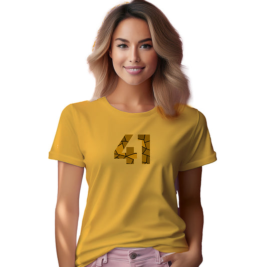 41 Number Women T-Shirt (Golden Yellow)