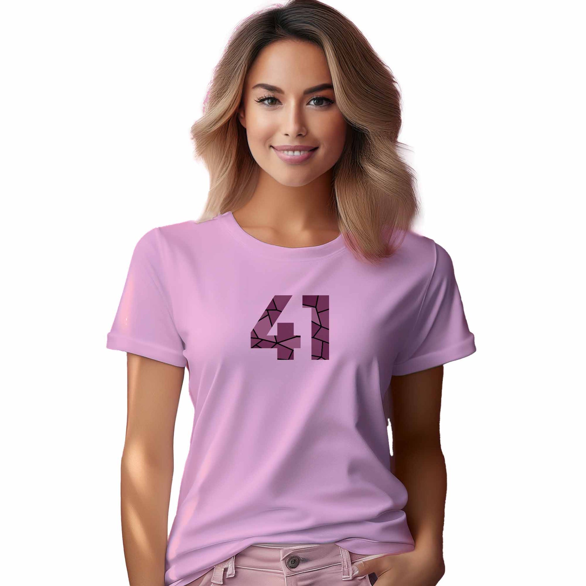 41 Number Women T-Shirt (Light Pink)