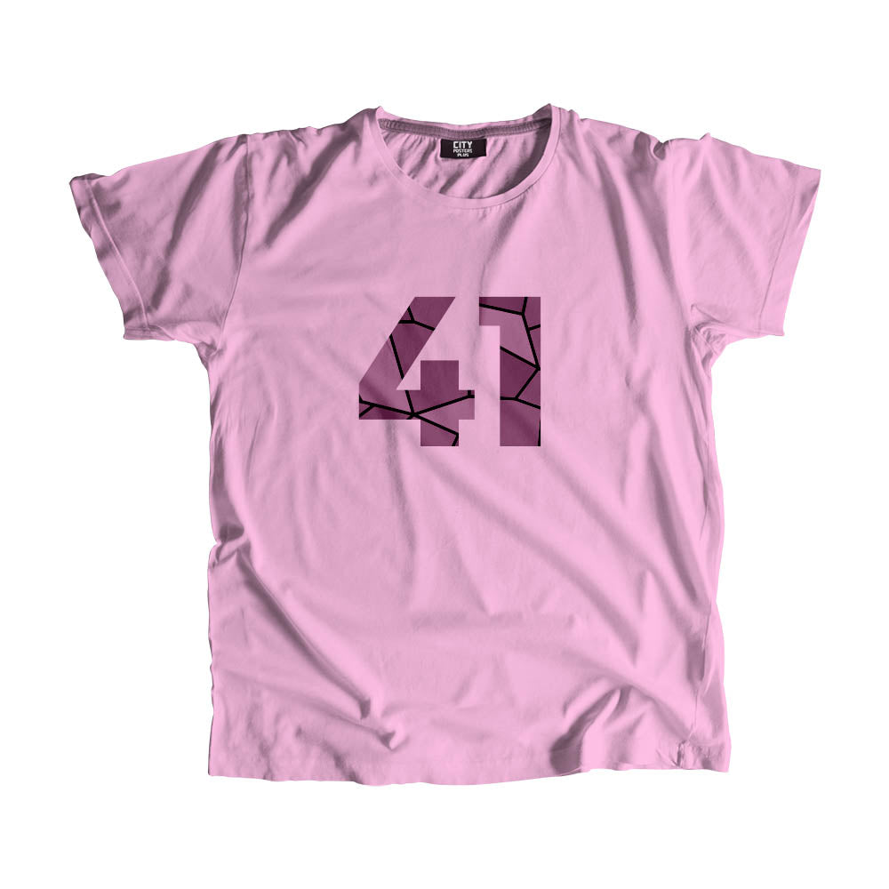 41 Number Men Unisex T-Shirt (Light Pink)