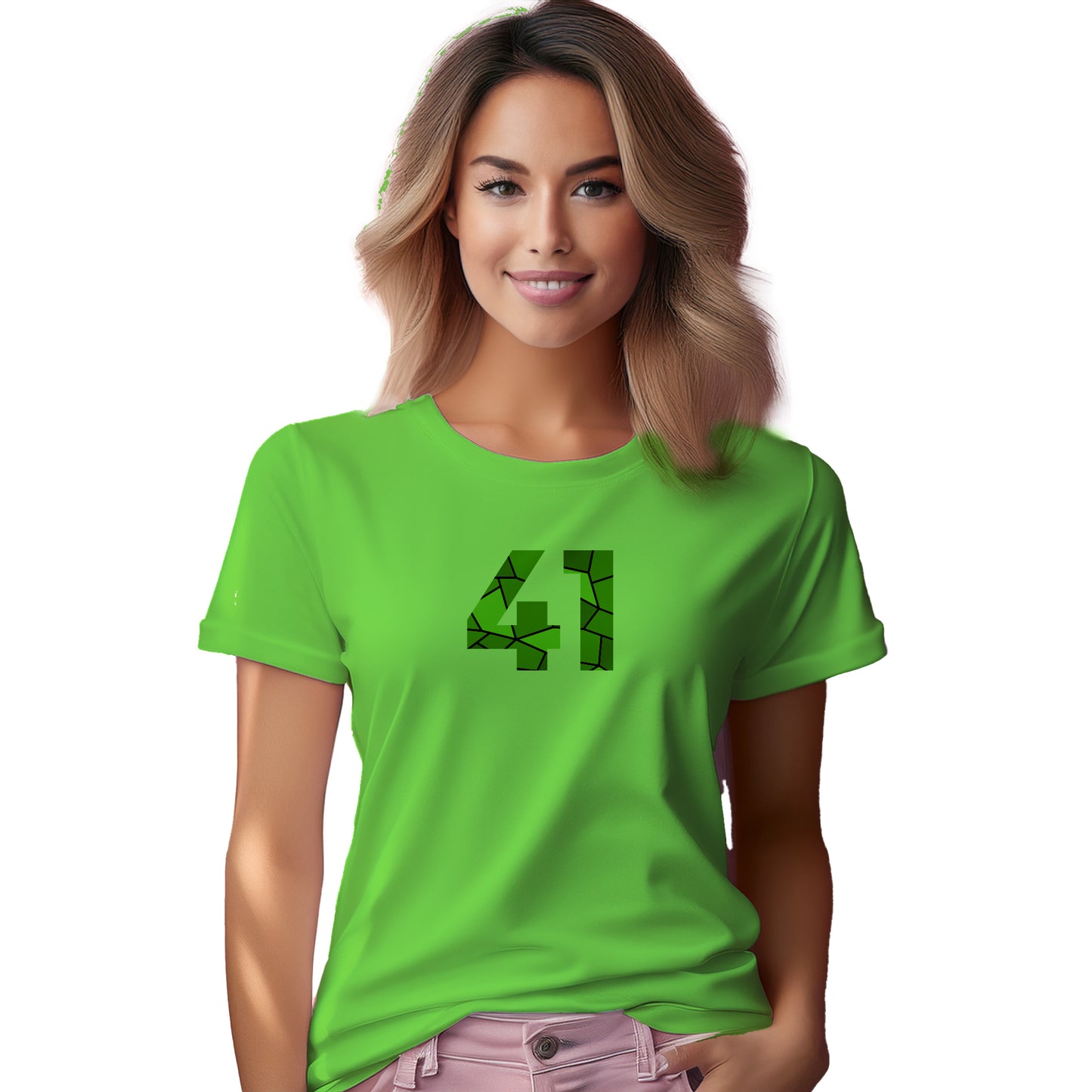 41 Number Women T-Shirt (Liril Green)