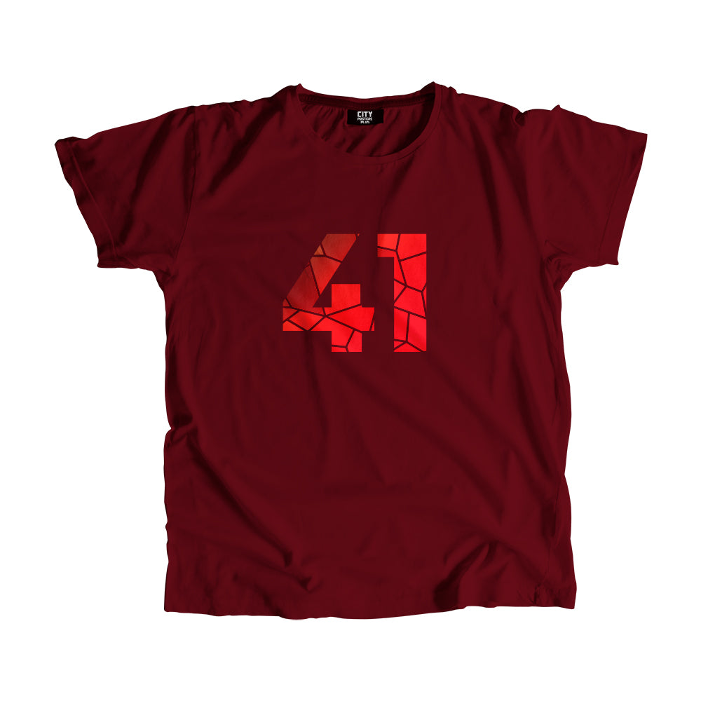41 Number Men Unisex T-Shirt (Maroon)