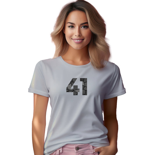 41 Number Women T-Shirt (Melange Grey)