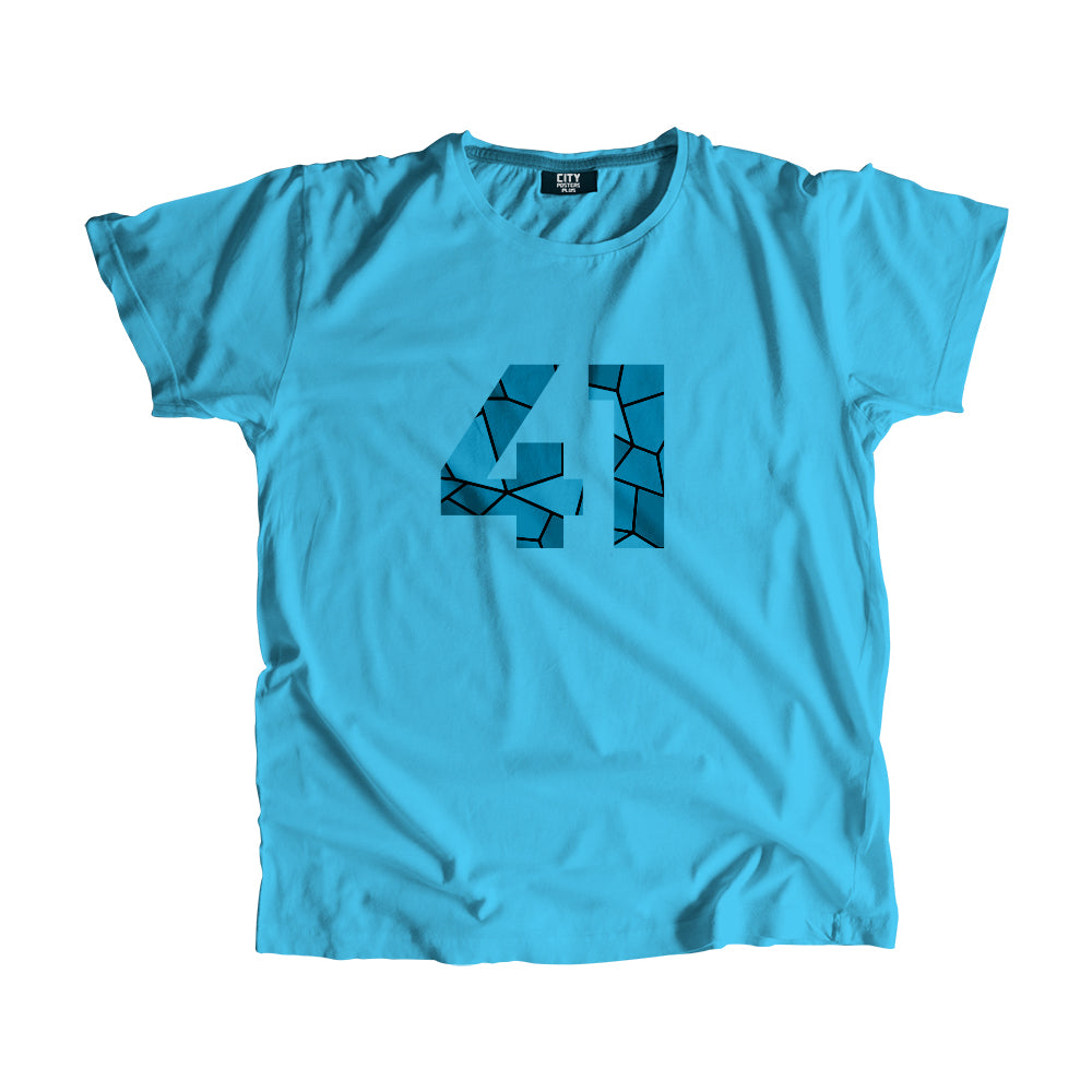 41 Number Men Unisex T-Shirt (Sky Blue)