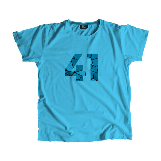 41 Number Men Unisex T-Shirt (Sky Blue)