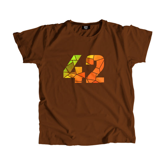42 Number Men Unisex T-Shirt (Brown)
