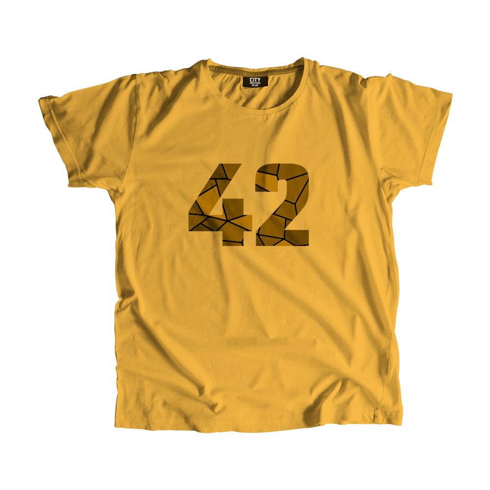42 Number Men Unisex T-Shirt (Golden Yellow)