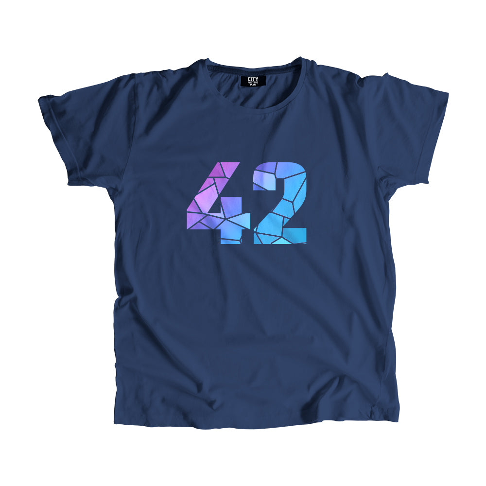42 Number Men Unisex T-Shirt (Navy Blue)