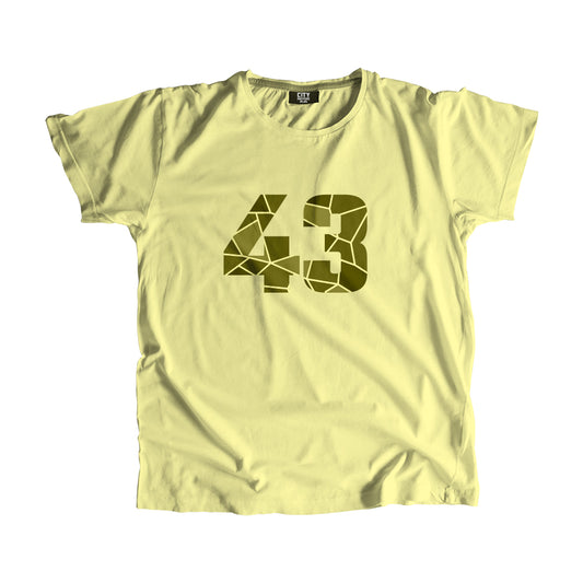 43 Number Men Unisex T-Shirt (Butter Yellow)