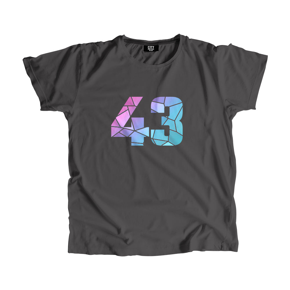 43 Number Men Unisex T-Shirt (Charcoal Grey)