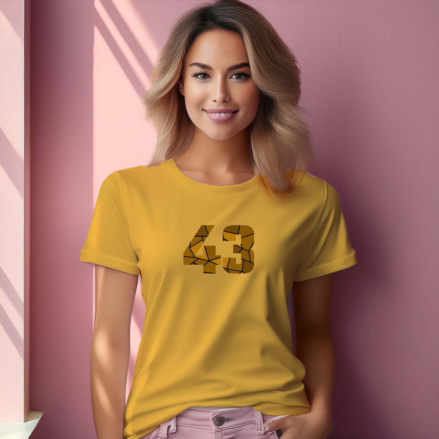 43 Number Women T-Shirt (Golden Yellow)