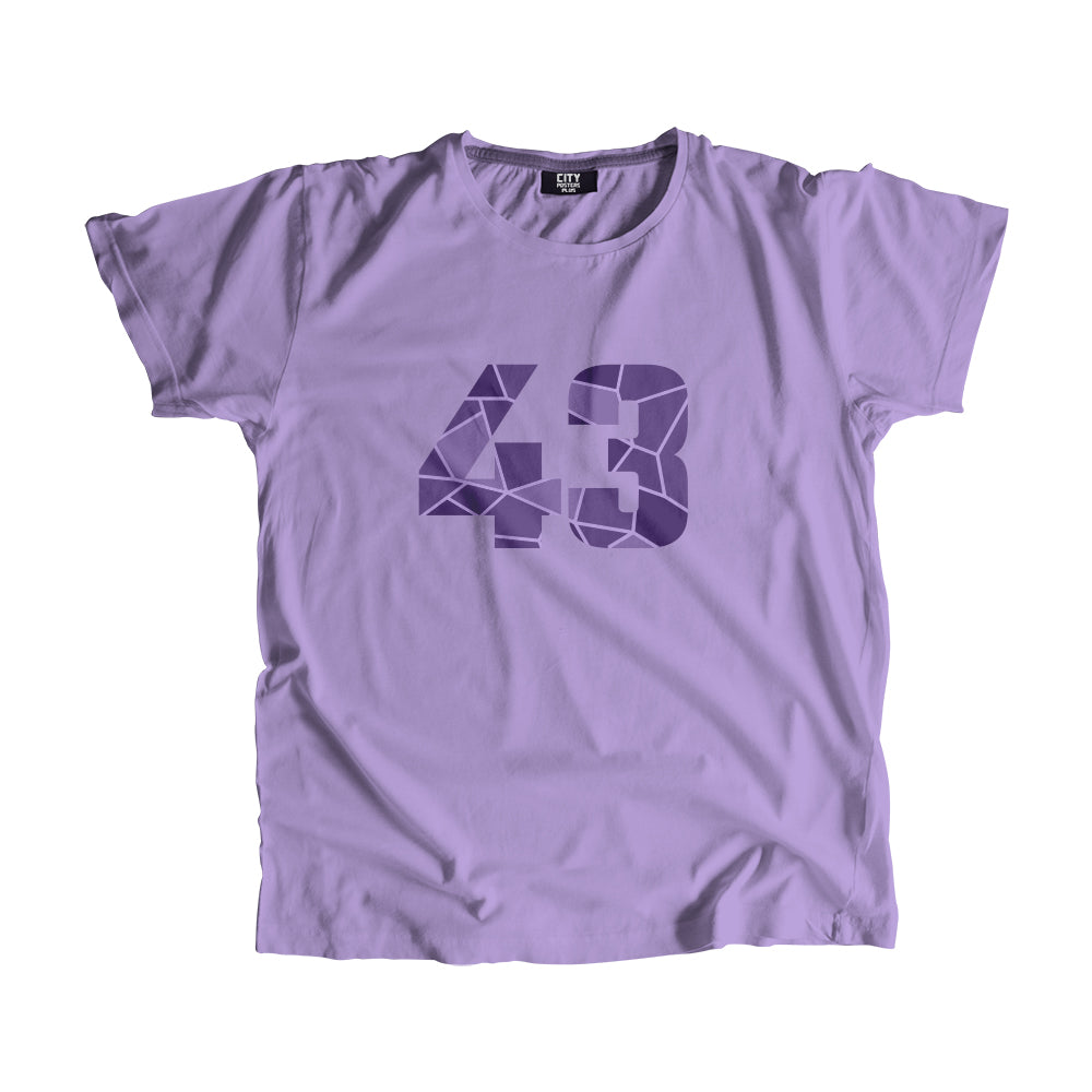 43 Number Men Unisex T-Shirt (Iris Lavender)