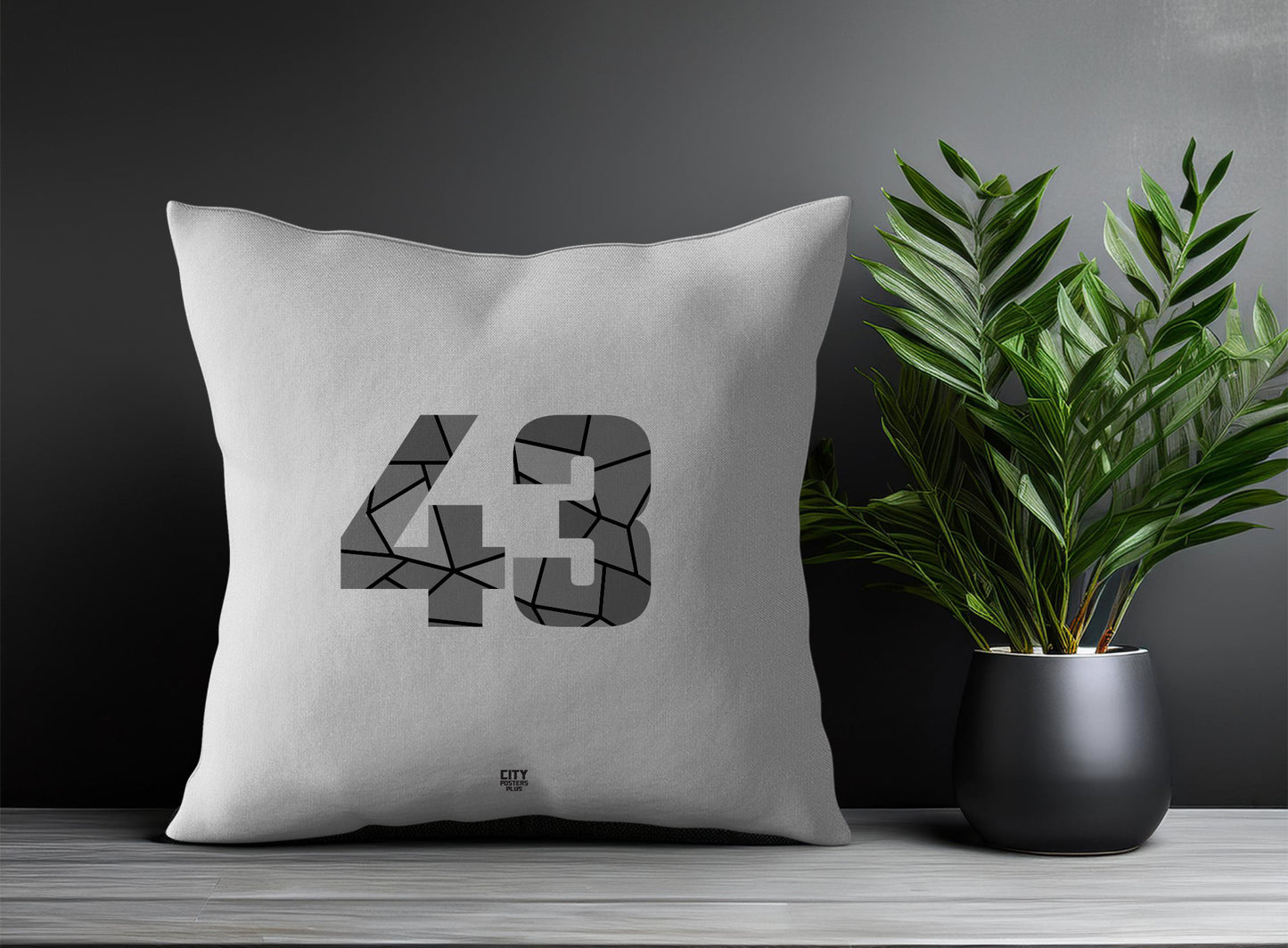 Print Deliver Plus 43 Number Square & Rectangle Pillow Cases | Modern Numeric Throw Pillow Covers 