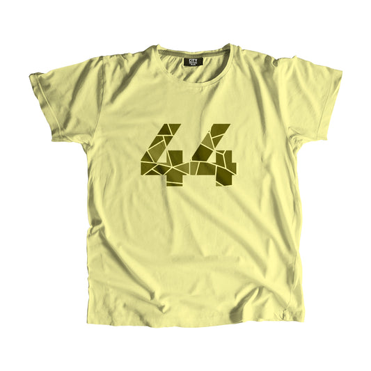 44 Number Men Unisex T-Shirt (Butter Yellow)