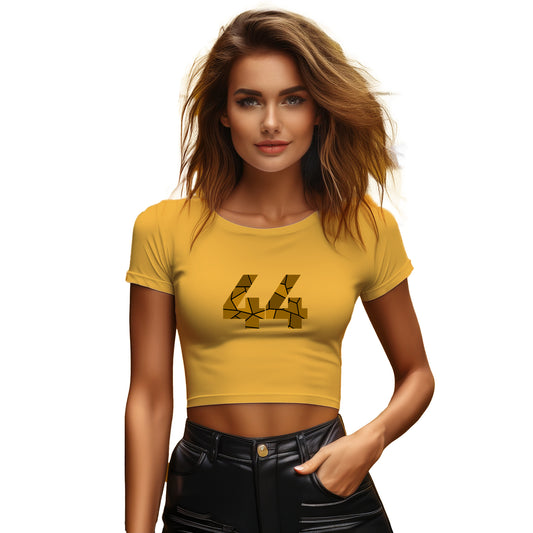44 Number Women Crop Top (Golden Yellow)