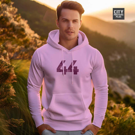 44 Number Unisex Hoodie (Light Pink)