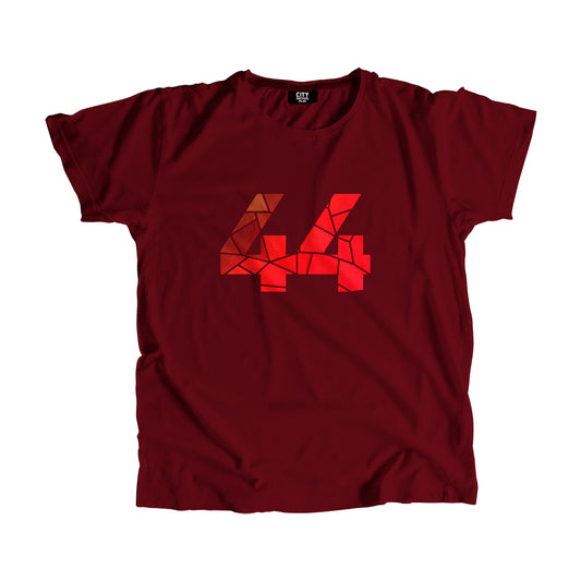 44 Number Men Unisex T-Shirt (Maroon)