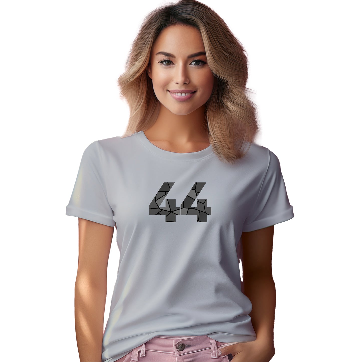 44 Number Women T-Shirt (Melange Grey)