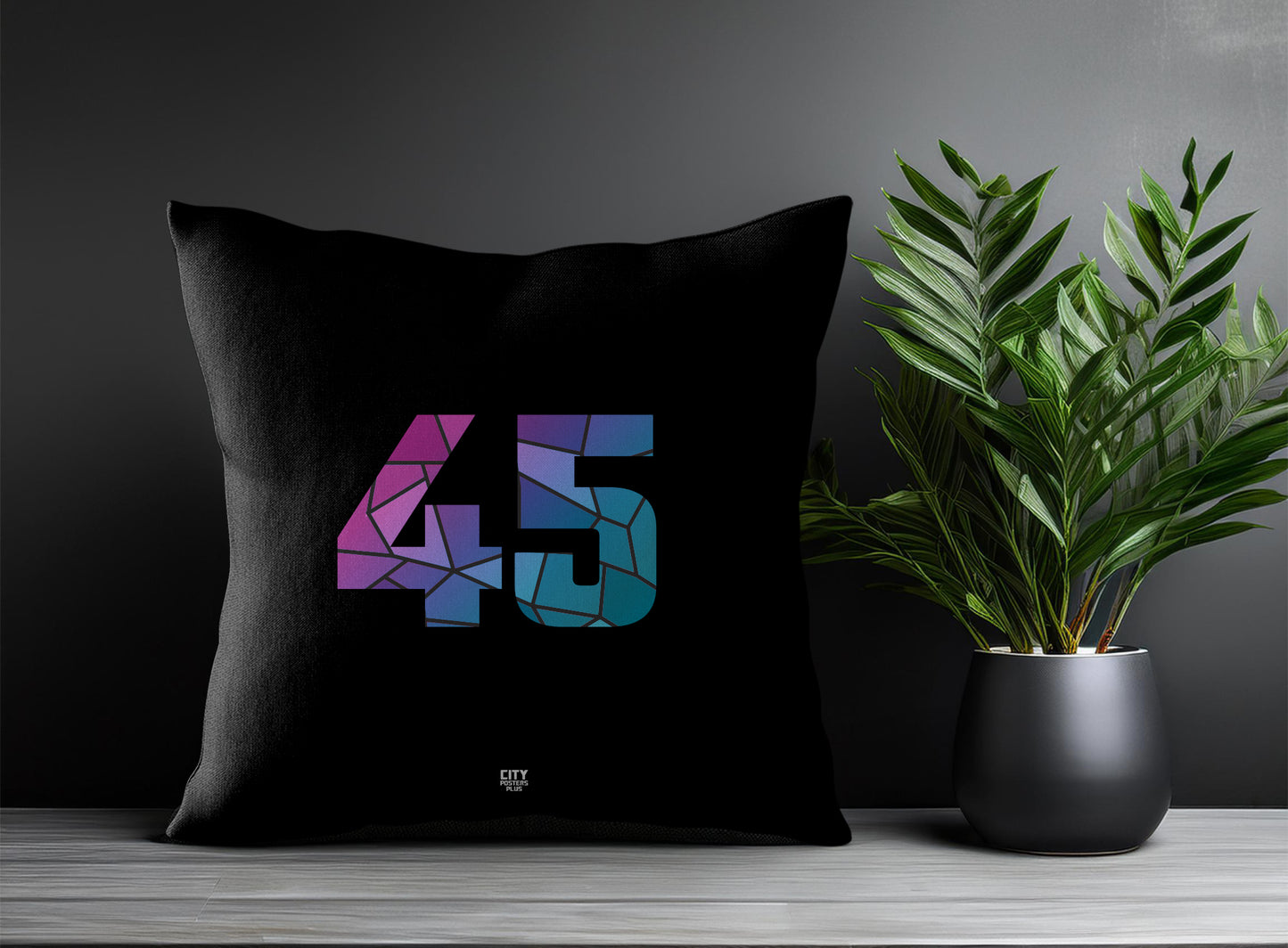 Print Deliver Plus 45 Number Square & Rectangle Pillow Cases | Modern Numeric Throw Pillow Covers 