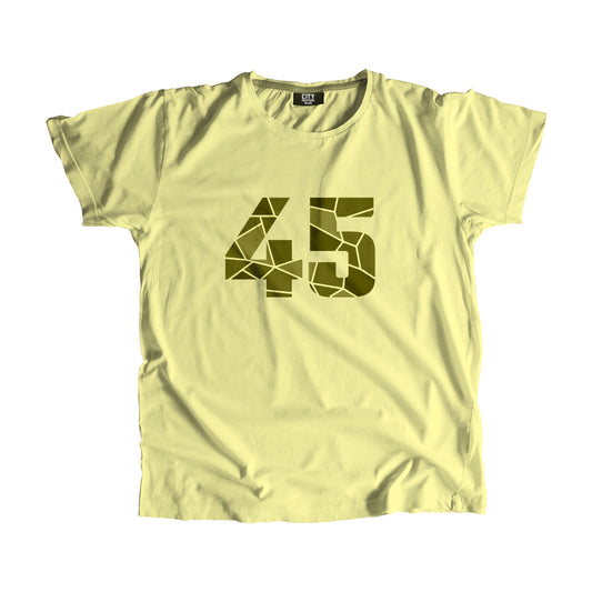 45 Number Men Unisex T-Shirt (Butter Yellow)