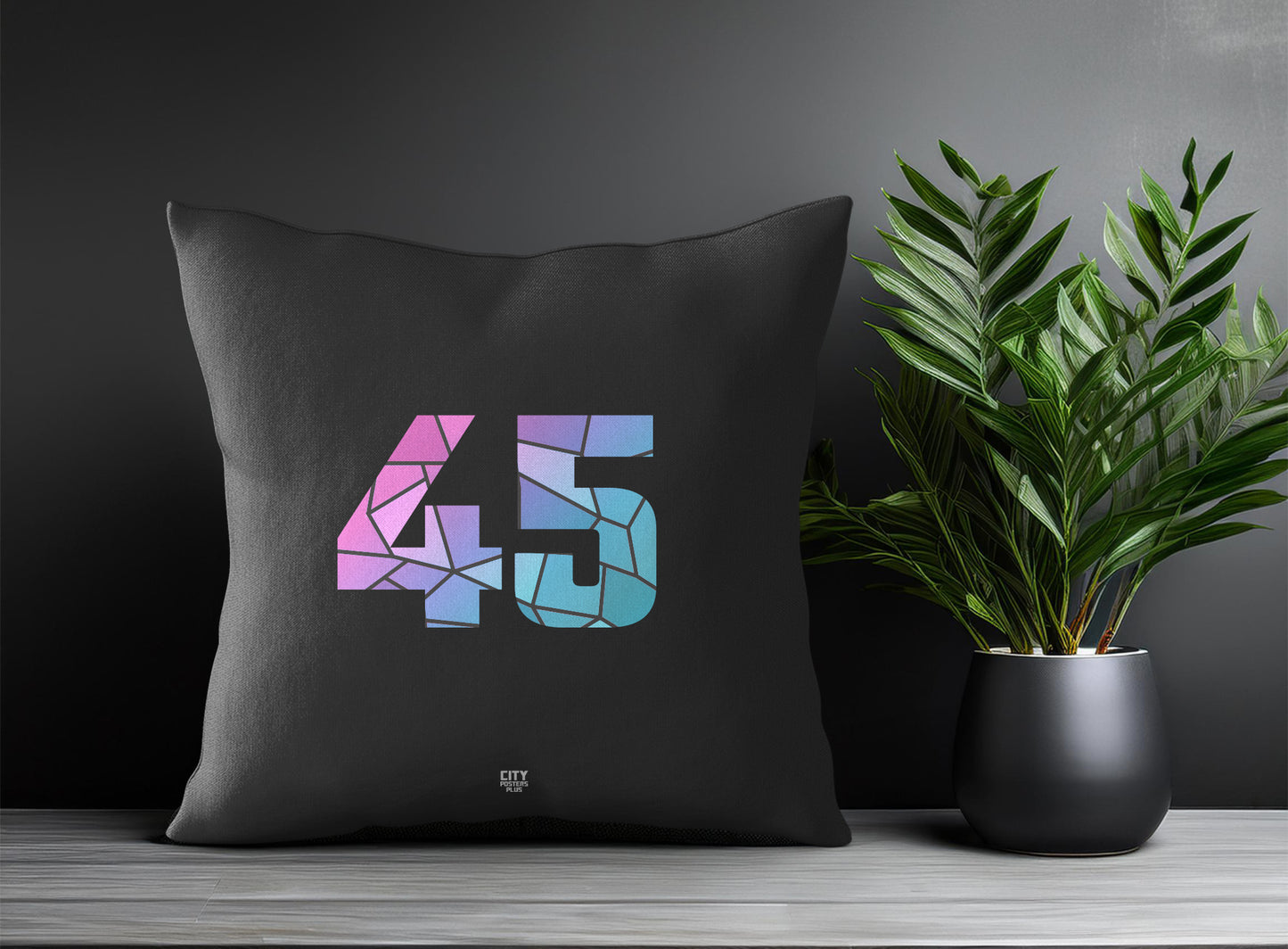 Print Deliver Plus 45 Number Square & Rectangle Pillow Cases | Modern Numeric Throw Pillow Covers 