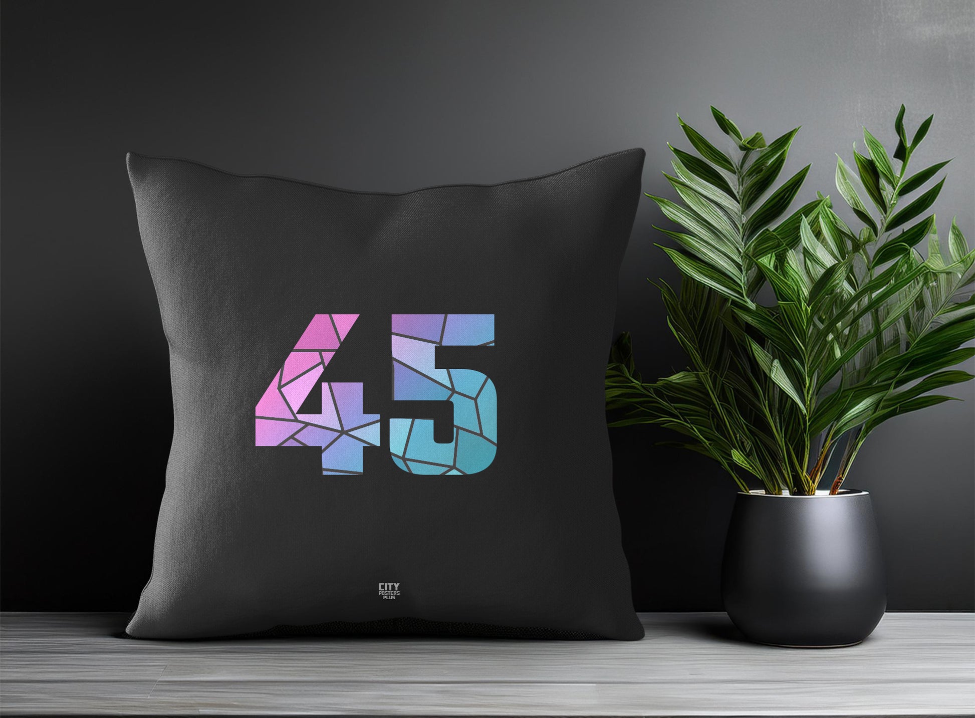 Print Deliver Plus 45 Number Square & Rectangle Pillow Cases | Modern Numeric Throw Pillow Covers 