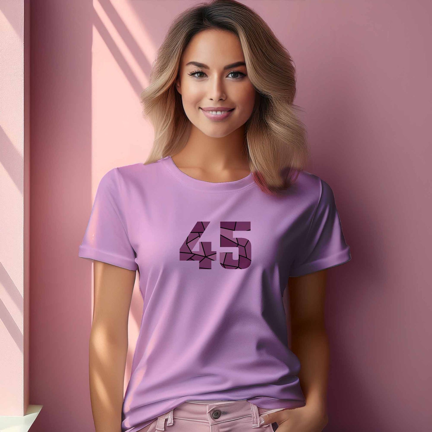 45 Number Women T-Shirt (Light Pink)